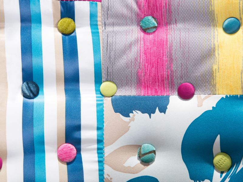 Fotel patchwork niebieski MANDAL zdjęcie 7