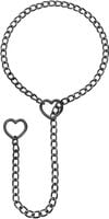 Naszyjnik damski serce punk gotycki choker czarny Y2K długi 80 cm stop