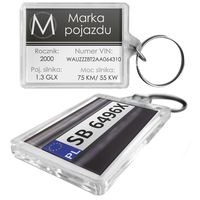 PREZENT DLA KIEROWCY brelok do kluczyków z informacjami o aucie