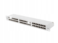 Patch panel Lanberg PPS6-1048-S 48 port 1U 19" kat.6 FTP ekranowany szary