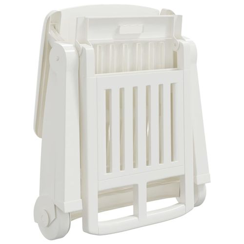 Składany leżak na kółkach, biały, PP na Arena.pl