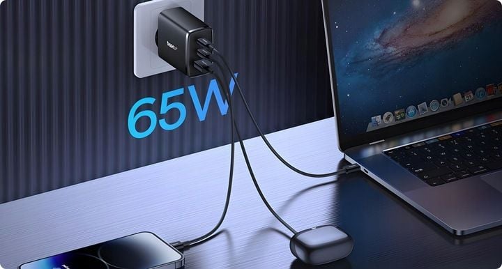 Ładowarka Baseus Cube Pro Fast GaN5 2C+U 65W USB-C zdjęcie 6