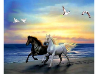 OBRAZ Z HAFTEM DIAMENTOWYM  KONIE