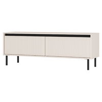 Nowoczesna Szafka RTV Ryflowana 2SZ 140cm Piaskowy Beż KOSAKA LP - 2 Kolory