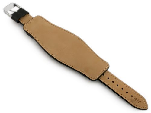 Pasek skórzany do zegarka W85 - podkładka - czarny - 18mm na Arena.pl