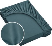 Prześcieradło satynowe 100% bawełna z gumką Eurofirany NOVA3 180X200 petrol