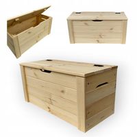 Skrzynia Kufer drewniany XL 80x37x40 ławka pojemnik ze schowkiem