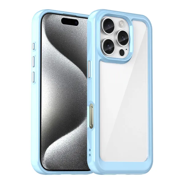 Etui Outer Space Case z żelową ramką do iPhone 16 Pro - niebieskie zdjęcie 1