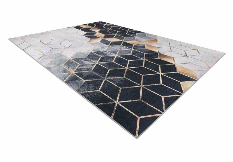 RUG/LU/ARLEN/CUBE2/BLACK+GOLD/160x220 zdjęcie 3