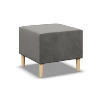 Pufa, podnóżek, MILO, velvet, 51x51x40 cm, jasny szary