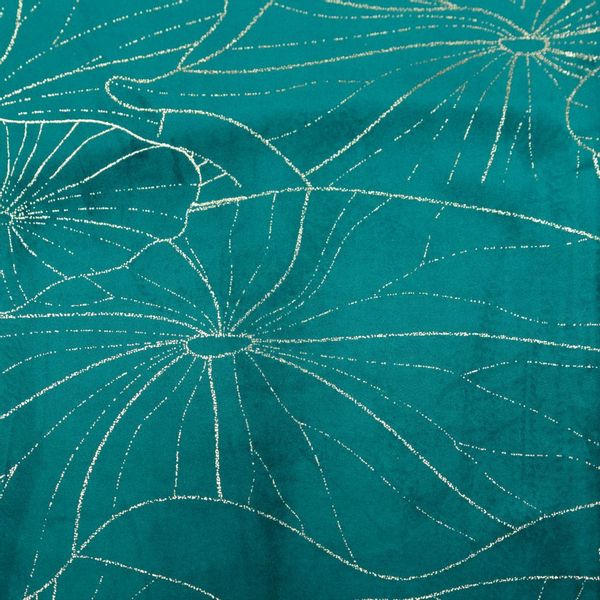 Bieżnik dekoracyjny/ szarfa BLINK-18 35x180 c.turkusowy w lilie wodne zdjęcie 4