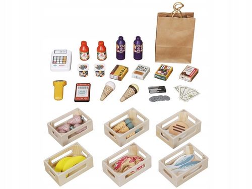 Drewniany Sklep Stragan i Teatrzyk 2w1 Kreatywna Zabawa dla Dzieci ZA5267 na Arena.pl