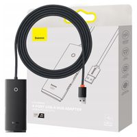 hub 4w1 baseus lite series usb do 4x usb 3.0 2m (czarny)