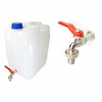 KANISTER POJEMNIK 20L Z KRANIKIEM METALOWYM NA WĄŻ BANIAK NA WODĘ KRAN