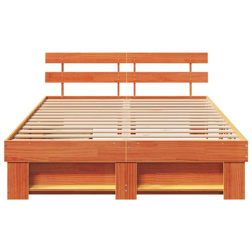 Ramka łóżka Woskowy brąz 150 x 200 cm Lite drewno sosnowe na Arena.pl