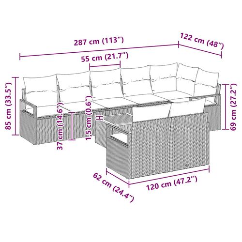 Zestaw Sof na Ogród 9 pcs Czarny i biały na Arena.pl