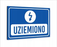 TABLICA Tabliczka znak informacyjny nadruk uv dibond 30x20 UZIEMIONO