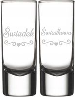 Kieliszki 50 ml z grawerem ŚWIADEK ŚWIADKOWA na wesele ślub 2 szt
