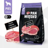 Pan Mięsko Karma sucha dla psa CIELĘCINA z JAGNIĘCINĄ Rozmiar M 9kg