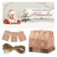Kalendarz Adwentowy DIY personalizowany do uzupełnienia dla dzieci imię eko