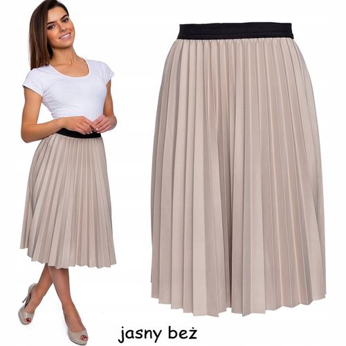 111__SPÓDNICA PLISOWANA MIDI NA GUMCE KOLORY na Arena.pl