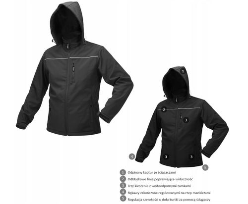 KURTKA SOFTSHELL Z KAPTUREM OBSIDIAN ROZM. L YATO na Arena.pl