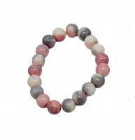 Bransoletka z cieniowanych koralików różowy, szary, biały MF32484