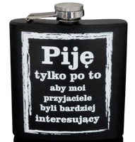 Elegancka Czarna Piersiówka Gentelo ze Stali Nierdzewnej 180 ml