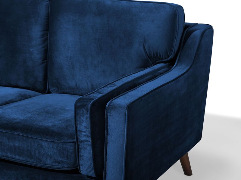 Sofa 3-osobowa welurowa niebieska LOKKA zdjęcie 9