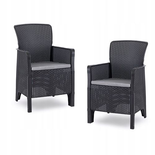 Zestaw Meble Ogrodowe Technorattan Na Taras Ogród Komplet Czarne FRESNO na Arena.pl