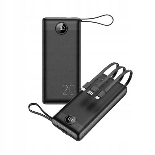POWERBANK VEGER C20 BATERIA 20000mAh USB-C micro Lightning +wbudowany kabel na Arena.pl