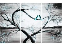 60 90CM OBRAZ 3 ELEM W TURKUSOWYM ŚWIETLE KSIĘŻYCA DRUK PŁÓTNO RAMA