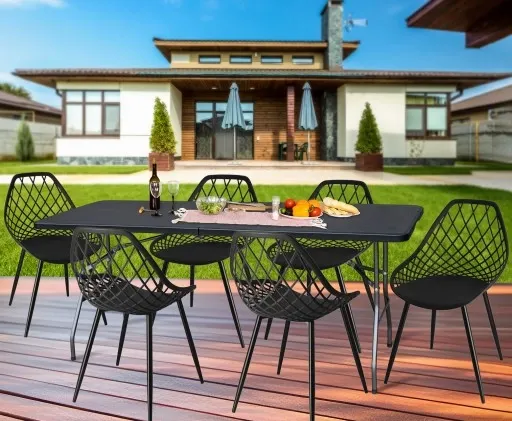 Meble na Ogród Taras Komplet STÓŁ 6 KRZESEŁ zestaw mebli ogrodowy zdjęcie 2