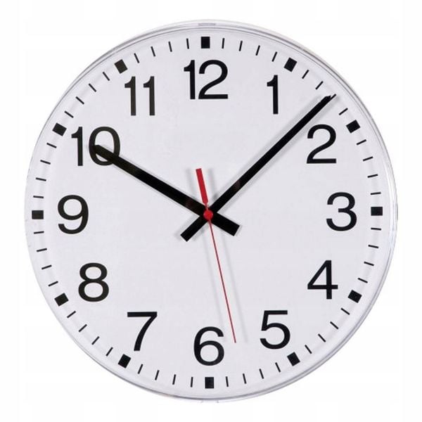 Zegar ścienny sterowany radiowo BIAŁY 30cm auto czas DCF77 zdjęcie 1