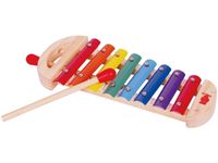 Metalowe cymbałki drewniana podstawa kolorowe