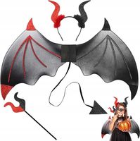 PRZEBRANIE HALLOWEEN AKCESORIA KOSTIUM SKRZYDŁA OPASKA TRÓJZĄB DLA DZIECI