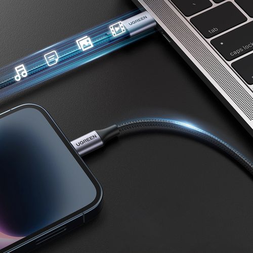 kabel przewód do iphone lightning - usb-c 2.0 mfi 1m - szary na Arena.pl