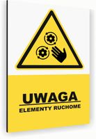 Tabliczka znak informacyjny 30x20 Biała ELEMENTY RUCHOME Aluminiowa