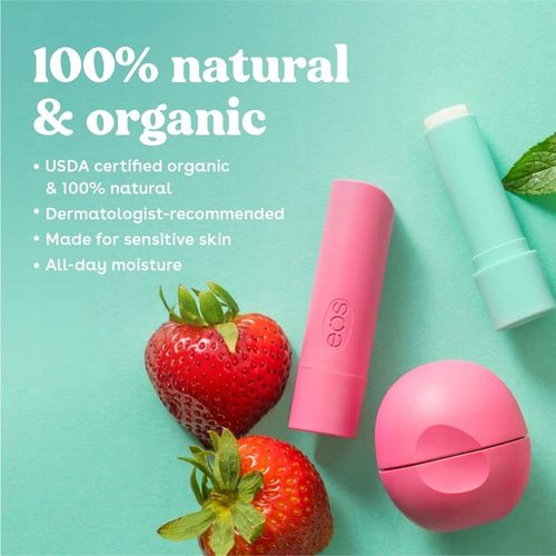 Naturalny balsam do ust Eos sorbet truskawkowy. na Arena.pl