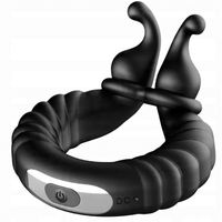 DUŻY ELEKTRYCZNY WIBRUJĄCY PIERŚCIEŃ NA PENISA - COCK RING - 10 FUNKCJI