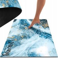 DYWANIK ŁAZIENKOWY Antypoślizgowy SZYBKOSCHNĄCY Mata MARMUR NIEBIESKI 80x50