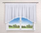 Firana gotowa 400x100 łuk biały woal,gipiura 8 cm