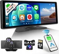 Hikity 7" bezprzewodowe radio CarPlay/Android Auto, Bluetooth, kamera tylna