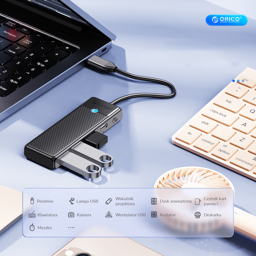 Orico Aktywny hub USB-C 5Gbps, 2x USB-A, 2x USB-C na Arena.pl