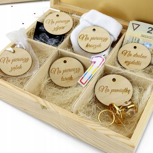 Pudełko wspomnień NADRUK prezent na chrzest pamiątka chrztu na Arena.pl