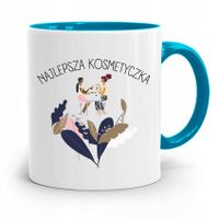 Kubek Błękitny Dla Kosmetyczki Najlepsza Prezent Z Nadrukiem Ze Zdjęciem