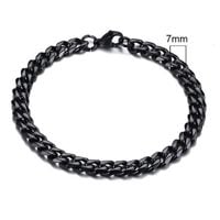 Bransoletka męska ze stali chirurgicznej czarna gruba 7 mm 21 cm