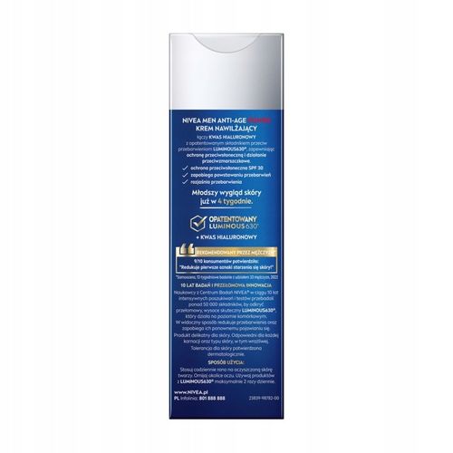 NIVEA Men Anti-Age Power krem do twarzy dla mężczyzn SPF30 50ml na Arena.pl