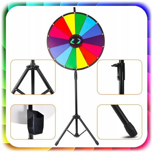 KOŁO FORTUNY ZE STOJAKIEM SUCHOŚCIERALNE 60cm GRA DLA DZIECI ZABAWA +STATYW na Arena.pl