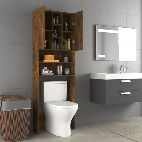 Szafka na pralkę, przydymiony dąb, 64 x 25,5 x 190 cm zdjęcie 4